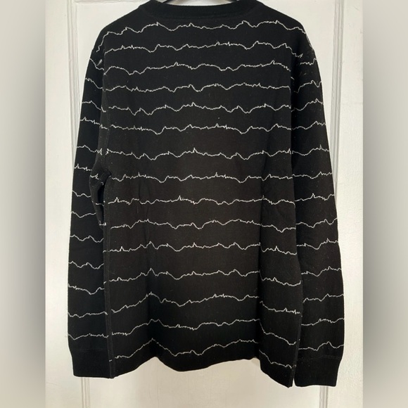 Bespoken Black Reversible Crewneck Sweater with White Pattern - Picture 2 of 5